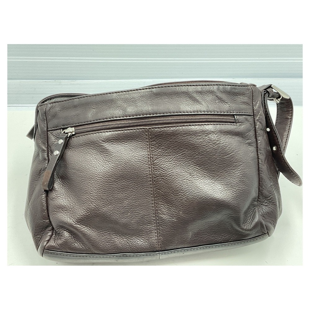 Stone Mountain Brown Leather Crossbody Bag Organizer Purse Multi-Pocket Medium - Picture 2 of 4